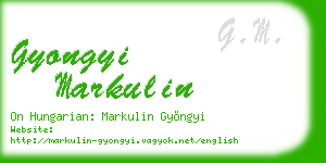 gyongyi markulin business card